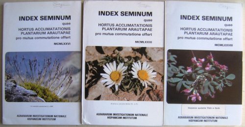INDEX SEMINUM QUAE HORTUS ACCLIMATATIONIS PLANTARUM ARAUTAPAE PRO MUTUA COMMUTATIONE OFFERT, 1976, 1978 & 1981