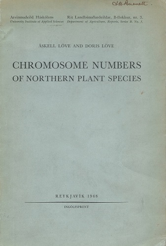 Chromosome Numbers of Northern Plant Species [Sir John Burnett's copy]