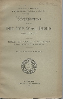 Three New Species of Echeveria from Southern Mexico (Contributions From the United States National Herbarium , Volume 13 Part 2)