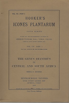 The Genus Dianthus in Central and South Africa (Hooker's Icones Plantarum, Fifth Series, Volume VII part I)