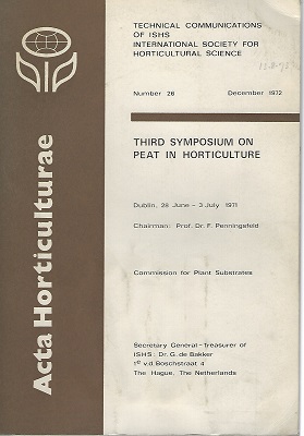 Symposium on Peat in Horticulture (28th June - 3rd July 1971)