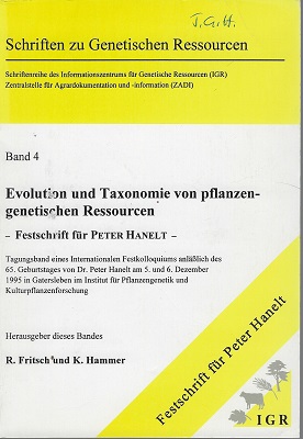 Evolution und Taxonomie von pflanzengenetischen Ressourcen - Festschrift fur Peter Hanselt (Jack Hawkes' copy)
