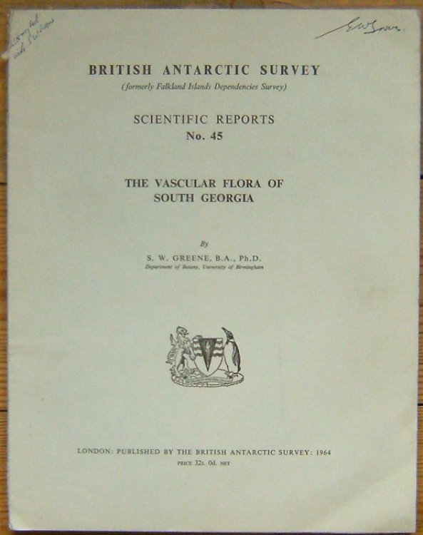 The Vascular Flora of South Georgia [Eric Groves' copy]