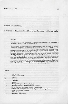 A Revision of the genus Picris (Asteraceae) s.l. in Australia