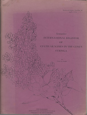 Tentative International Register of Cultivar Names in the Genus Syringa