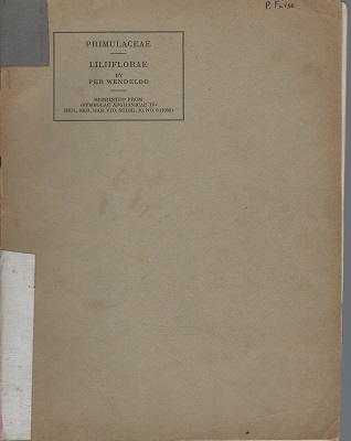Primulaceae - Liliiflorae [Symbolae Afghanicae] Paul Furse' copy.