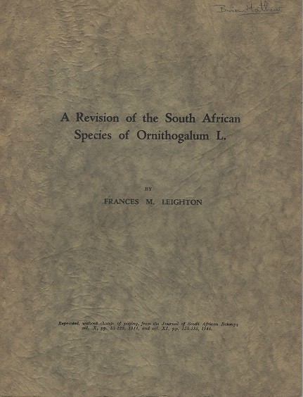 A Revision of the South African Species of Ornithogalum