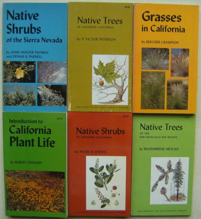 California - a collection of botanical guides : Native Shrubs of Sierra Nevada, Native Trees of Southern California; Grasses in California; Introduction to California Plant Life; Native Shrubs of Southern California; Native Trees of San Francisco Region