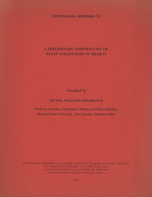A Preliminary Verified List of Plant Collectors in Mexico