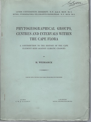 Phytogeographical Groups, Centres and Intervals within the Cape Flora - a contribution to the history of the Cape elepment seen against climatic changes [Eric Groves' copy]