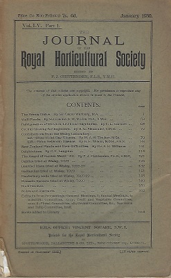 Journal of the Royal Horticultural Society Volume LV part 1 (includes The Genus Cistus)