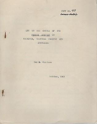 Key to the Genera of the Family Araceae in Malaysia, Tropical Pacific and Australia [Limited edition of 43]