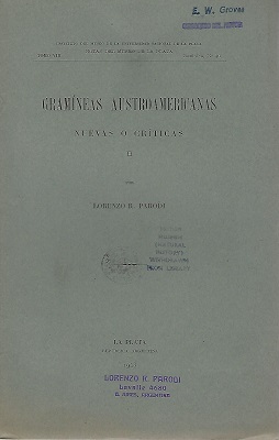 Gramineas Austroamericanos Nuevas o Criticas II [Eric Groves' copy]