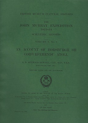 An Account of Horsburgh or Goifurfehendu Atoll - The John Murray Expedition, 1933-34, Scientific Reports
