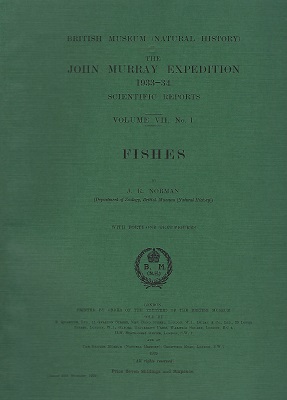 Fishes - The John Murray Expedition, 1933-34, Scientific Reports