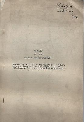 Synopsis of the Flora of the Witwatersrand