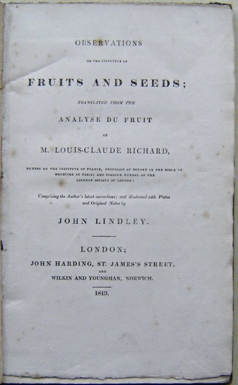 Observations on the Structure of Fruits and Seeds, translated from the 