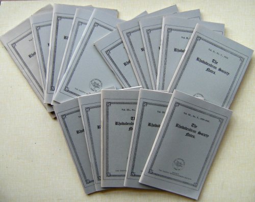 The Rhododendron Society Notes, Volumes I - III in 15 parts. [Reprinted by The Pacific Rhododendron Society]