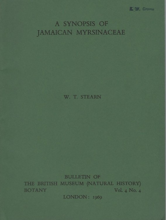 Image for A Synopsis of the Jamaican Myrsinaceae. (Eric Groves' copy) A Synopsis of the Jamaican Myrsinaceae. (Eric Groves' copy)
