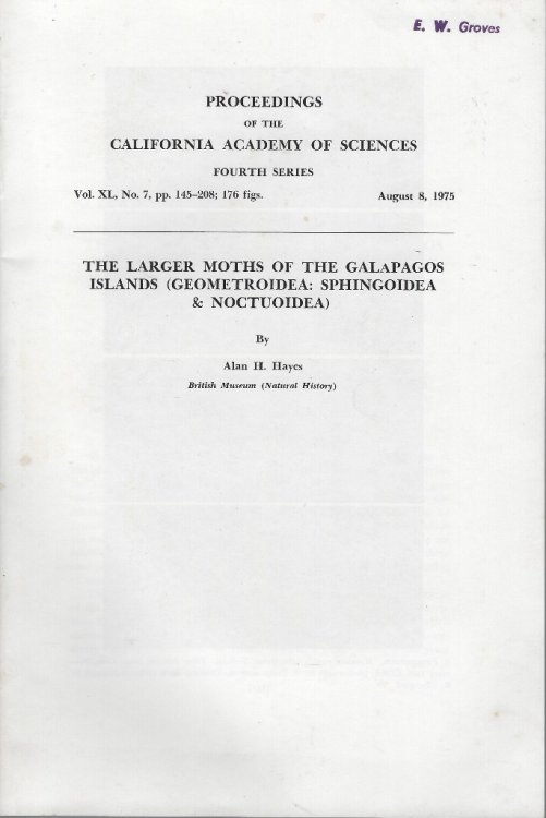 The Larger Moths of the Galapagos Islands (Geometroidea : Sphingoidea & Noctuoidea) Eric Groves' copy