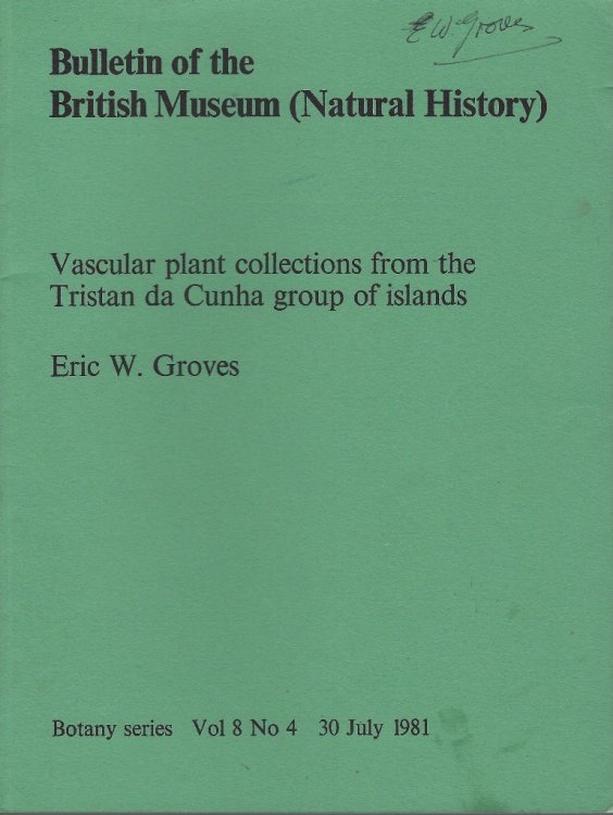 Vascular Plant Collections From the Tristan da Cunha Group of Islands (signed copy]