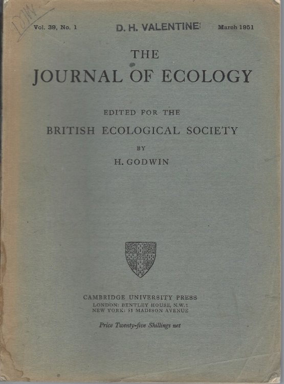 Cliff Vegetation in the Eastern Mediterranean [D.H. Valentine's copy] Journal of Ecology Volume 39 part 1