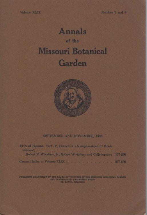 Flora of Panama. Part IV, fascicle 5 (Nymphaceae to Monimiaceae)