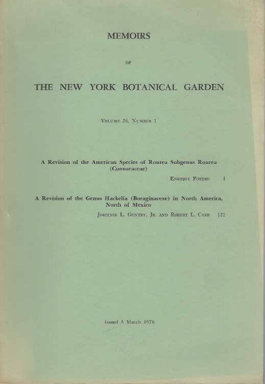 A Revision of the American Species of Rourea subgenus Rourea (Connaraceae). A Revision of the Genus Hackelia (Boraginaceae) in North America North of Mexico