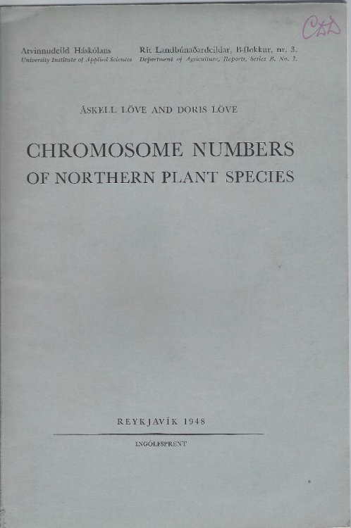 Chromosome Numbers of Northern Plant Species [C.D. Darlington's copy]