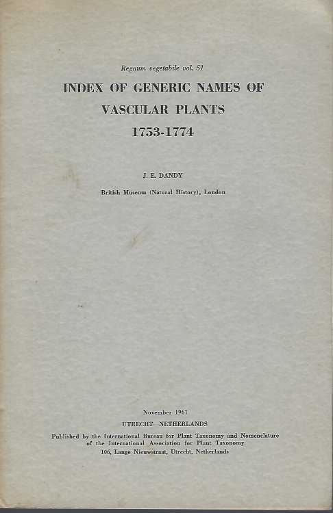 Index of Generic Names of Vascular Plants, 1753 - 1774