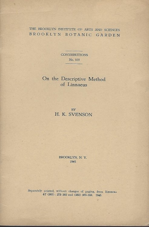 On the DescriptiveMethod of Linnaeus