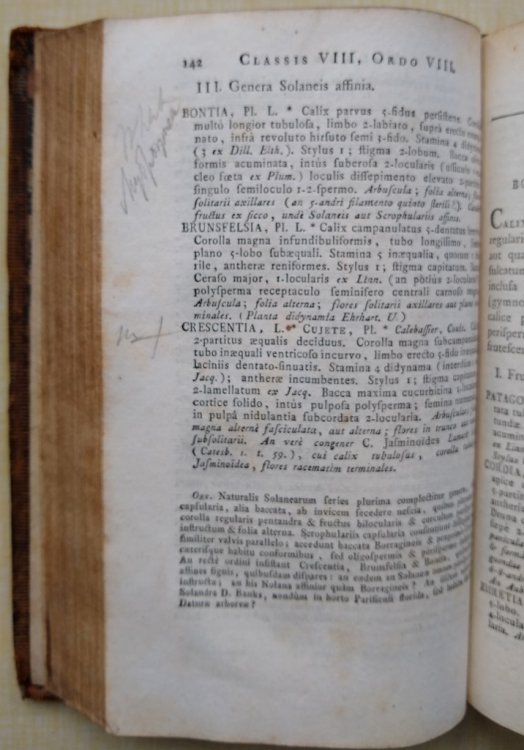 Genera Plantarum secundum ordines naturales disposita, juxta methodum in horto regio Parisiensi exaratam. Anno M. DCC. LXXIV. [George Don's copy of the Zurich printing]