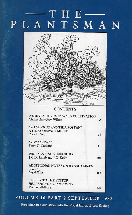 A Survey of Dionysia in Cultivation (The Plantsman Volume 10 part 2)