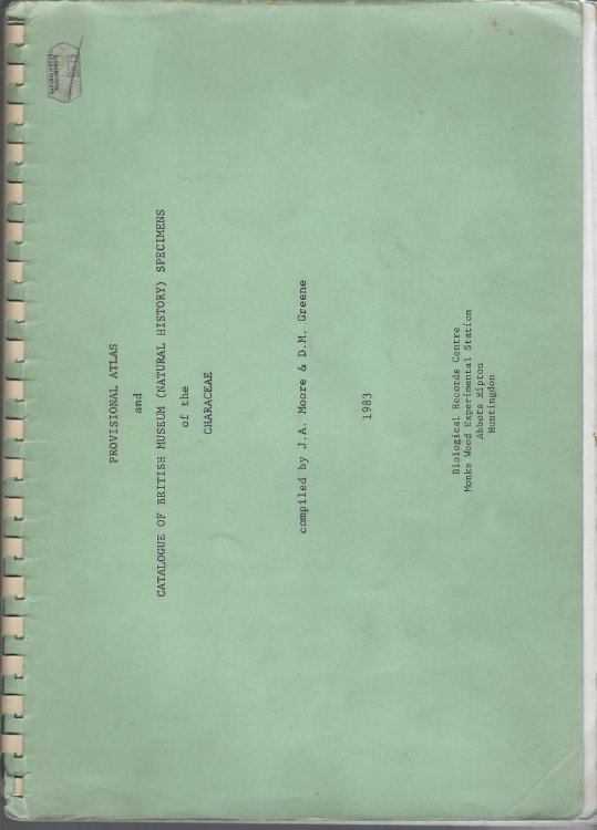 Provisional Atlas and Catalogue of British Museum (Natural History) Specimens of the Characeae