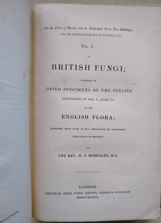 The English Flora, Class XXIV - Cryptogamia. Volume 5 Part II - Fungi (or Volume II of Dr Hooker's British Flora)
