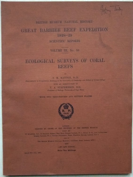 Ecological Surveys of Coral Reefs [Great Barrier Reef Expedition, 1928-29, Scientific Reports, Volume III number 10