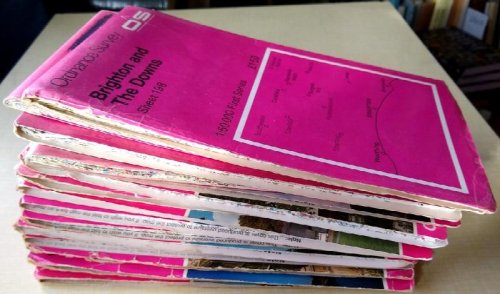 Collection 15 Landranger Maps South East England 1:50,000 Brighton, Chichester, Dorking,Aldershot, West London, Reading, Bristol, Cambridge, Thetford, Ely, Norwich, Norfolk, Boston, Shrewsbury etc.