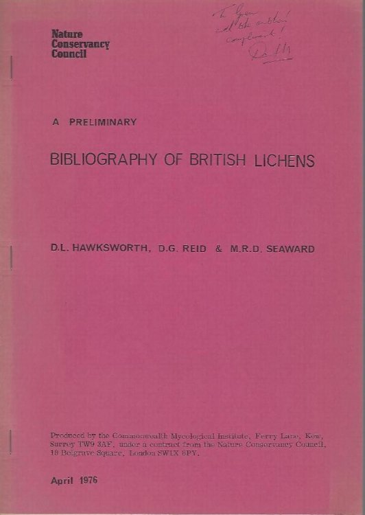 A Preliminary Bibliography of British Lichens