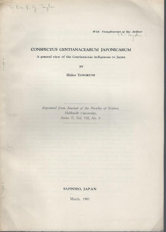 Conspectus Gentianacearum Japonicarum [Peter Taylor's copy]