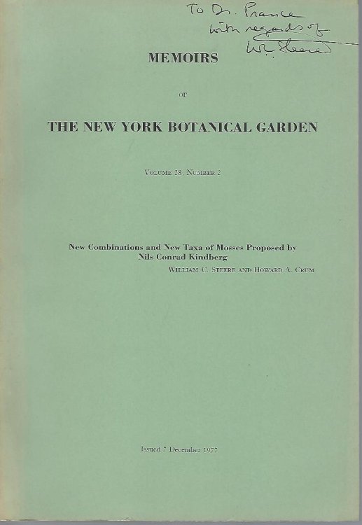 New Combinations and New Taxa Proposed by Nils Conrad Kindberg