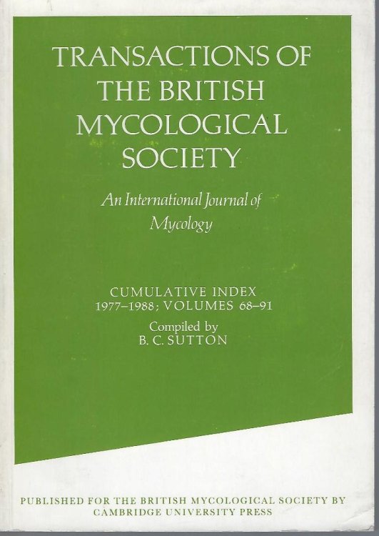 Cumulative Index, 1977-1988 to Volumes 68-91 of the Transactions of the British Mycological Society