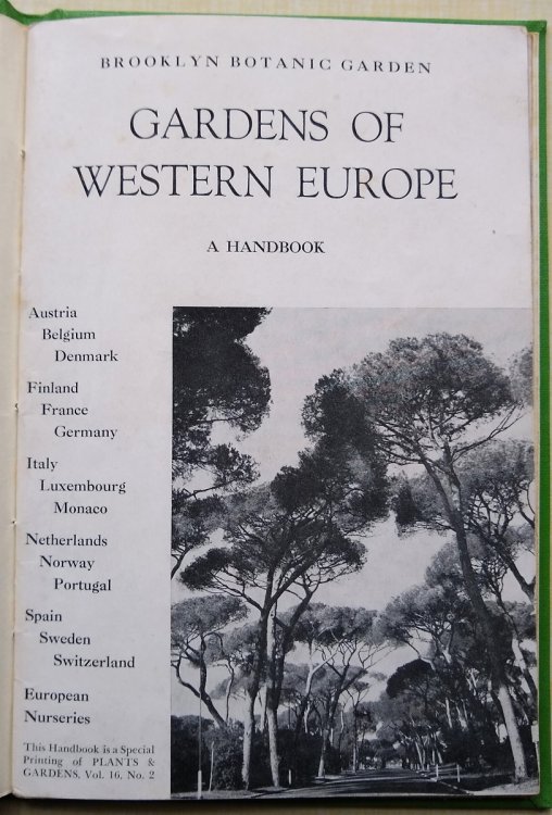 Gardens of Western Europe - A Handbook