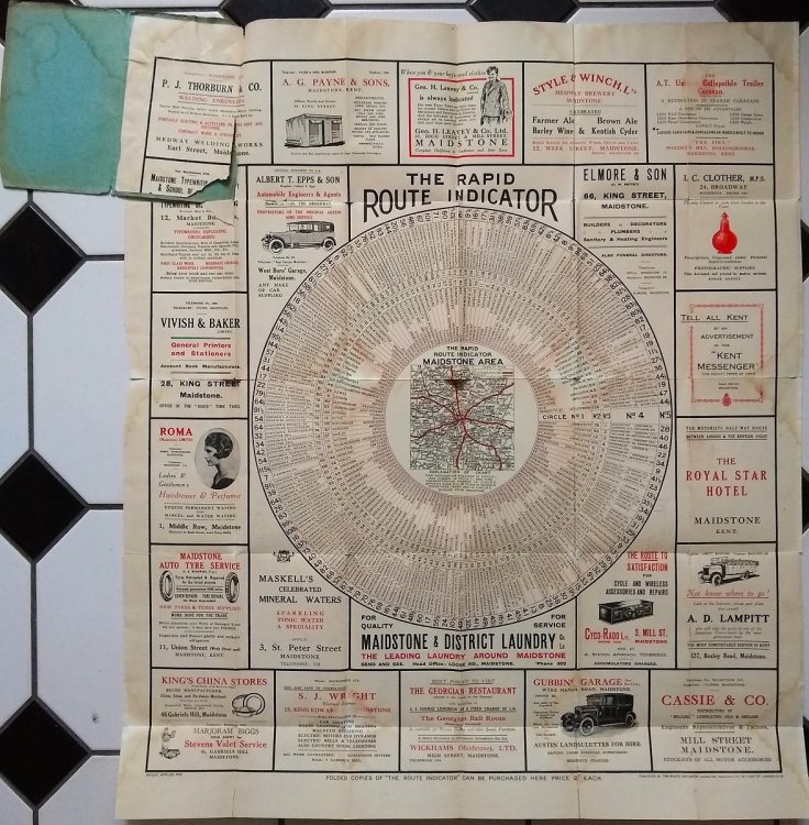 The Rapid Route Indicator, Showing Motoring Routes From Maidstone