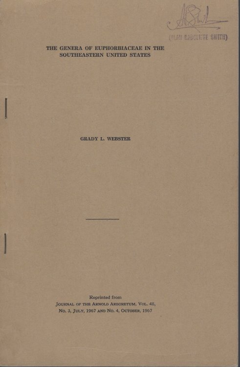 The Genera of Euphorbiaceae in the Southeastern United States [Alan Radcliffe-Smith's copy]