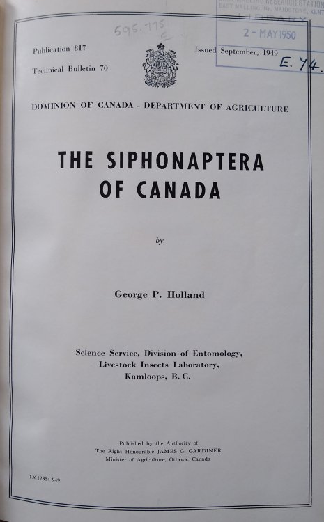 The Siphonaptera of Canada