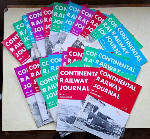 Continental Railway Journal; Numbers 31, 32, 33, 34, 39, 40, 41, 42, 43, 44, 45, 46, 47, 48, 49, 50, 51, 52, 53, 60, 63, 64 and 71