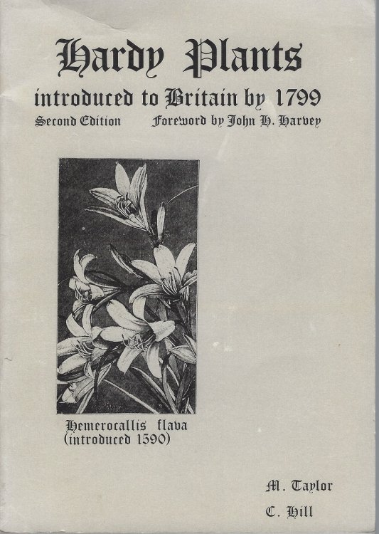 Hardy Plants Introduced to Britain by 1799.