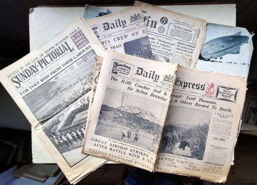 Image for The R101 Crashes and Is Destroyed: Lord Thomson, Sir Sefton Brancker and 94 Others Burned to Death The R101 Crashes and Is Destroyed: Lord Thomson, Sir Sefton Brancker and 94 Others Burned to Death