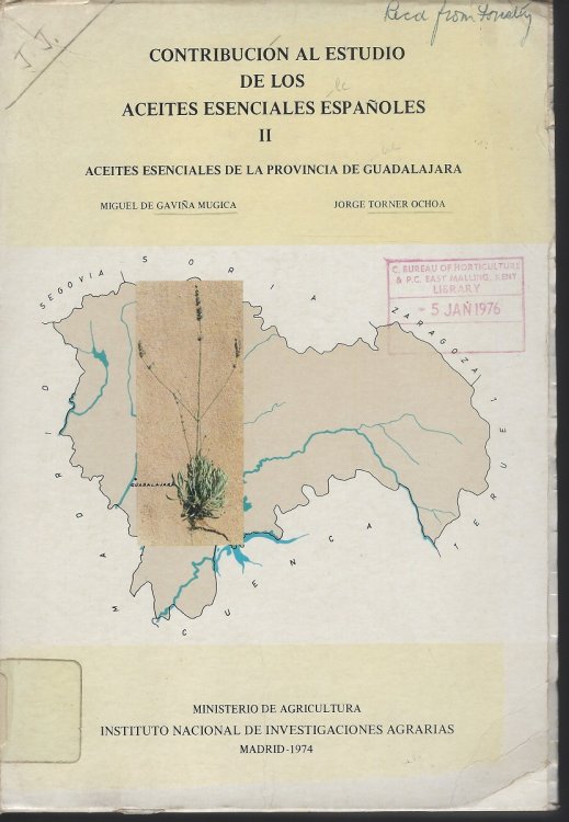Aceites Essenciales de la Provincia de Guadalajara [Contribucion al Estudio de los Acietes Esenciales Espanoles - II.]