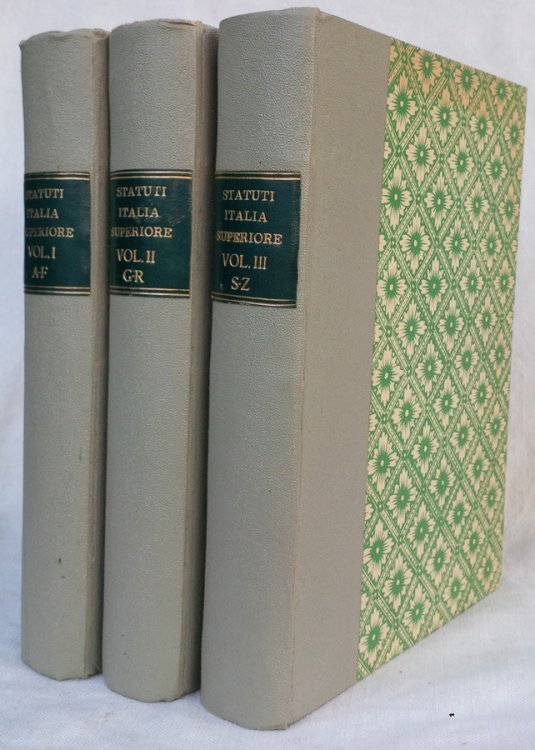 BIBLIOGRAFIA Degli STATUTI dei Comuni Dell'Italia Superiore (complete in three volumes)